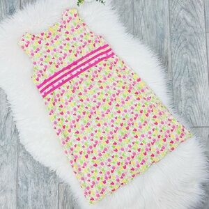 Lilly Pulitzer Girls White Pink Tiptoe Tulip Dress Size 8